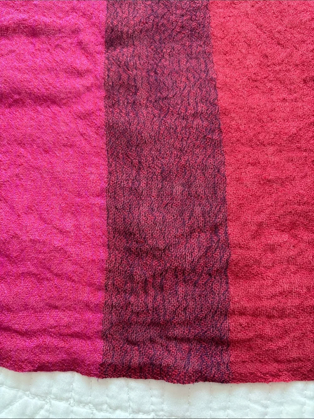 LL Bean Wool Lightweight Scarf Shawl red purple violet pink
